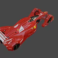 Red Ferrari Futuristic Racing Car With Aerodynamic Design And Shell Logo