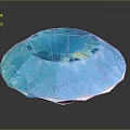 Blue Transparent Diamond With Cut Facets And Glossy Surface On Dark Background 3d model