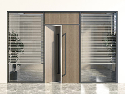 Modern Double Door Office Glass Double Door Office Wooden Door model