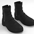 Black Leather Ankle Boots With Side Zipper Closure And Minimalist Design For Everyday Wear