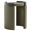 Elegant Modern Leather Bedside Table Design With Two Tone Upholstery And Lower Storage Shelf 3d model