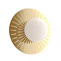 Round Gold Frame Mirror With Radiating Lines Modern Decorative Design 3d model