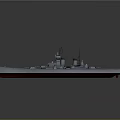 Detailed 3D Warship Model With Gray Hull Brown Deck And Antennas