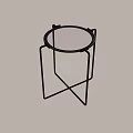 Modern Round Side Table With Glass Top And Black Metal Frame For Living Room
