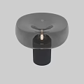 Modern Black Table Lamp Featuring Glass Shade And Cylindrical Base Design 3d model
