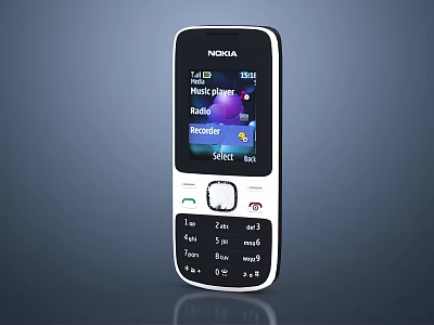 Nokia Feature Mobile Phone With Music Player Radio Recorder And Physical Keypad 3d model