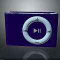 Portable Blue Electronic Music Player With Circular Control Buttons For Playback And Volume Adjustment
