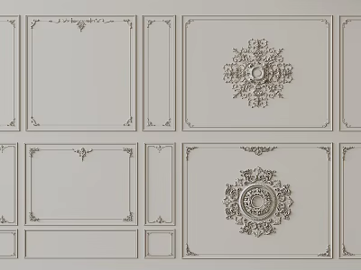 Gypsum Moldings With Different Decorative Patterns For Interior Wall Ceiling Design 3d model