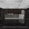 Elegant KTV Lobby Interior Featuring Marble Wall Front Desk And Modern Lighting Design 3d model