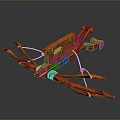 Crossbow Mechanical Crossbow Shift Bow and Arrow Shoot Far Equipment Weapons High-tech Crossbow 3d model
