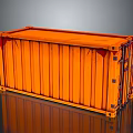 Orange Household Storage Container With Durable Metal Structure And Secure Lockable Doors 3d model