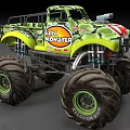 Green Camouflage Monster Truck With All Monster Logo And Large Tires
