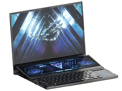 High Performance Dual Screen Laptop With Futuristic Graphics And Illuminated Keyboard 3d model