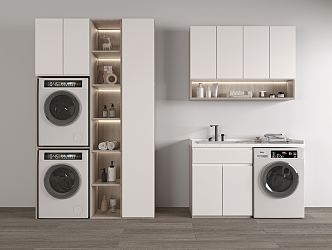 modern washing machine cabinet laundry cabinet 3d model