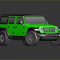 Green Jeep Style Off Road Vehicle With Black Roof And Four Doors Rugged Design