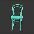 Classic Wooden Chair With Wicker Seat Curved Backrest And Armrests
