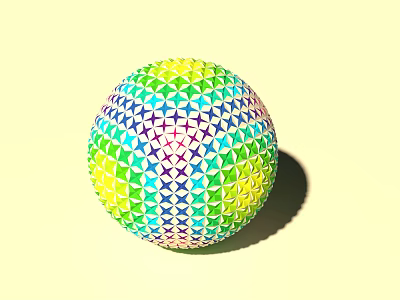 Colorful Geometric Patterned Sports Ball With Vibrant Multicolors For Physical Activity Equipment 3d model