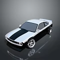 Sleek Black and White Two Door Sports Car with Silver Wheels and Modern Design