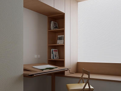 Modern study desk and chair combination model