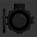 Professional Black Thermal Imaging Device With Long Cylindrical Lens And Red Stripe Accents