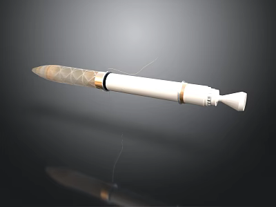 White Cylindrical Household Kitchen Tool With Gold Accent Ring Sharp Tip Handle 3d model