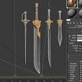 Ancient Sword Excalibur Sword Realistic Style Medieval Secondary Era PBR Process Game Style 3d model