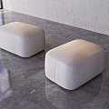 Modern Light Colored Fabric Ottomans with Soft Cushion Tops in Contemporary Indoor Space