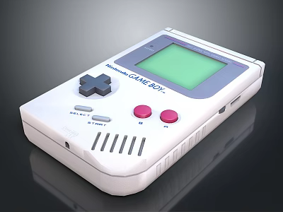 Nintendo Game Boy Portable Electronic Console With White Cross Directional Pad Red Buttons Green Screen 3d model
