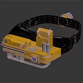 Cartoon Scene Featuring Yellow Mechanical Device With Black Strap And Metal Components 3d model