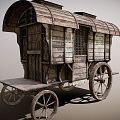 Vintage carriage medieval station wagon 3d model