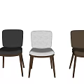 Modern Upholstered Dining Chairs With Wooden Legs In Gray Dark Gray And Brown