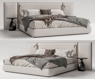 Modern Double Bed 3d model