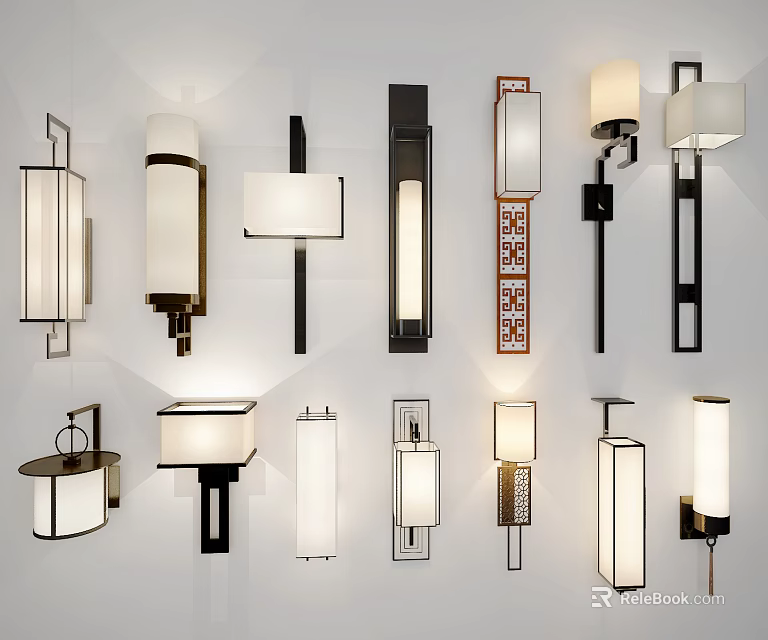 Various Modern Wall Lamp Designs with Different Styles for Interior Lighting 3d model