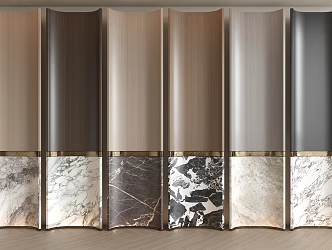 Modern wainscots Wood veneer wainscots Marble wainscots 3d model
