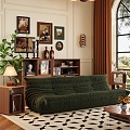 Middle Ancient Home Living Room Sofa Coffee Table Combination Bucket Side Table Corner Table Middle Ancient Hanging Painting 3d model