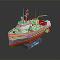 Detailed Model Ship With Red Green Hull AS2 RIO DE LA PLATA Collectible