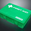 Green Claxton First Aid Kit Medical Device With White Cross For Emergency Supplies