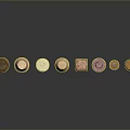 Scenic Arrangement of Columns in Various Styles with Colorful Textures on Black Background