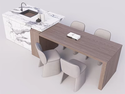 Nakajima counter bar counter operating table dining table and chairs 3d model