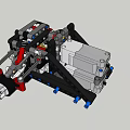 Mechanical Building Block Structure With Gears Brackets And Multi Colored Components 3d model