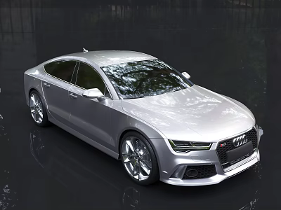 Silver Audi Luxury Sports Sedan With Sleek Exterior Design Alloy Wheels And Modern Front Grille 3d model