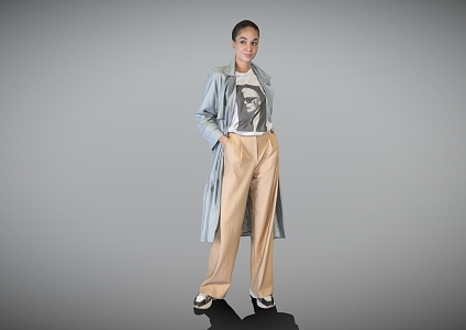 French Wear Elegant Women's Coat Spring, Summer and Autumn Fashion Wear 3d model