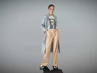 French Wear Elegant Women's Coat Spring, Summer and Autumn Fashion Wear 3d model