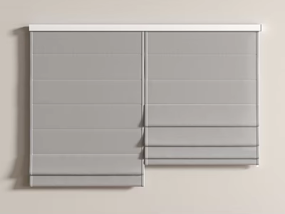 Gray Striped Roman Blinds With Sleek Modern Design Mounted On White Window Frame 3d model Gray Striped Roman Blinds With Sleek Modern Design Mounted On White Window Frame 3d model