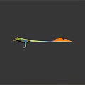Colorful Pterosaur Model with Blue Green Wings and Orange Tail on Black Background with Reflections