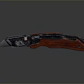 Durable Utility Knife with Ergonomic Red Wooden Handle and Sharp Metal Blade