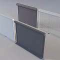 Security Doors with Roll up Flat Panel Grid and Louvered Designs in Gray White 3d model