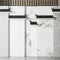 Chinese Style Background Wall With Traditional Eaves Decoration And Ink Painting Pattern