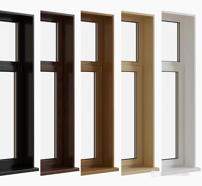 Stylish Casement Windows With Multiple Color Options And Modern Design For Home Interiors 3d model 