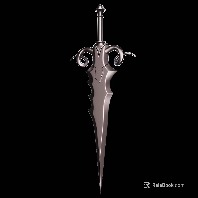 Ornate Metallic Sword With Intricate Hilt Design And Sharp Blade 3d model 